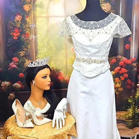 ( New Arrival ) Come Away With Me, 8pc. Wedding Tiara Ensemble - Picture 1 of 14